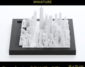 Modello 3D di Lower Manhattan, New York City, file STL (file digitale)