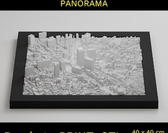 Shibuya 3D, panorama di Tokyo, modello 3D della città (file STL)