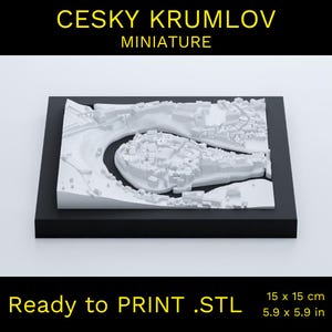 3D チェスキー クルムロフ市地図、印刷可能な STL ファイル 画像 1