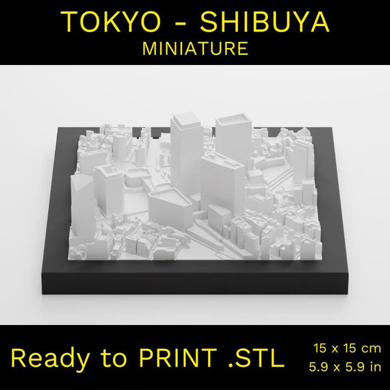 3D Tokyo Shibuya City Map, STL File (Digital File)