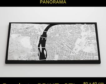 Mappa 3D della città di Praga, Repubblica Ceca, file STL (file digitale)