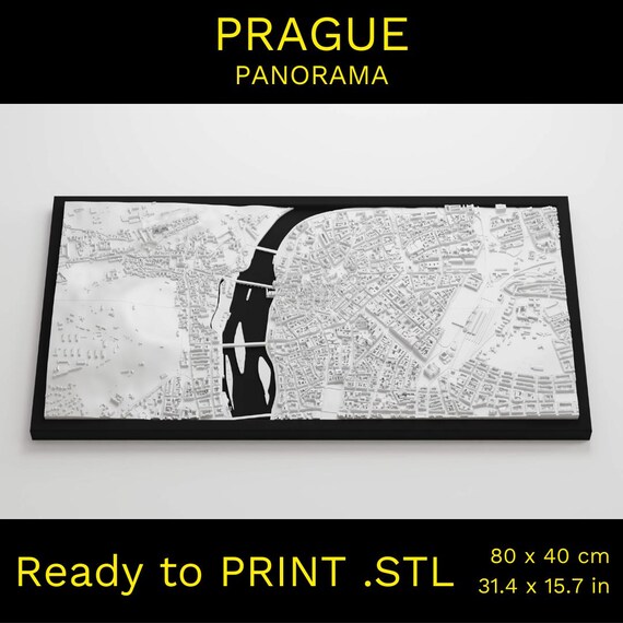 3D Prague City Map, Czech Republic, STL File (Digital File)