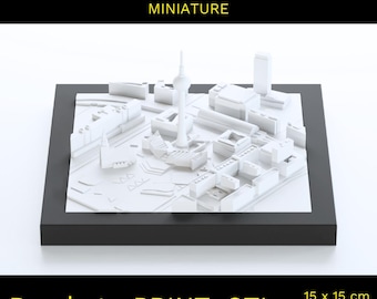 Mappa 3D della città di Berlino con Fernsehturm, file STL (stampa 3D)