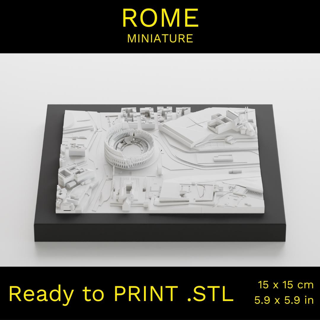 3D Rome Colosseum Model, City Map STL File (digital File) - Etsy Australia