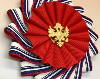 Red, White and Blue Layered Wheel Cocarde Appliqué