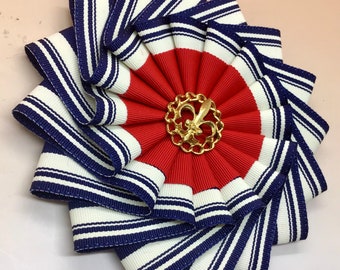 Red, White and Blue Layered Wheel Cocarde Appliqué