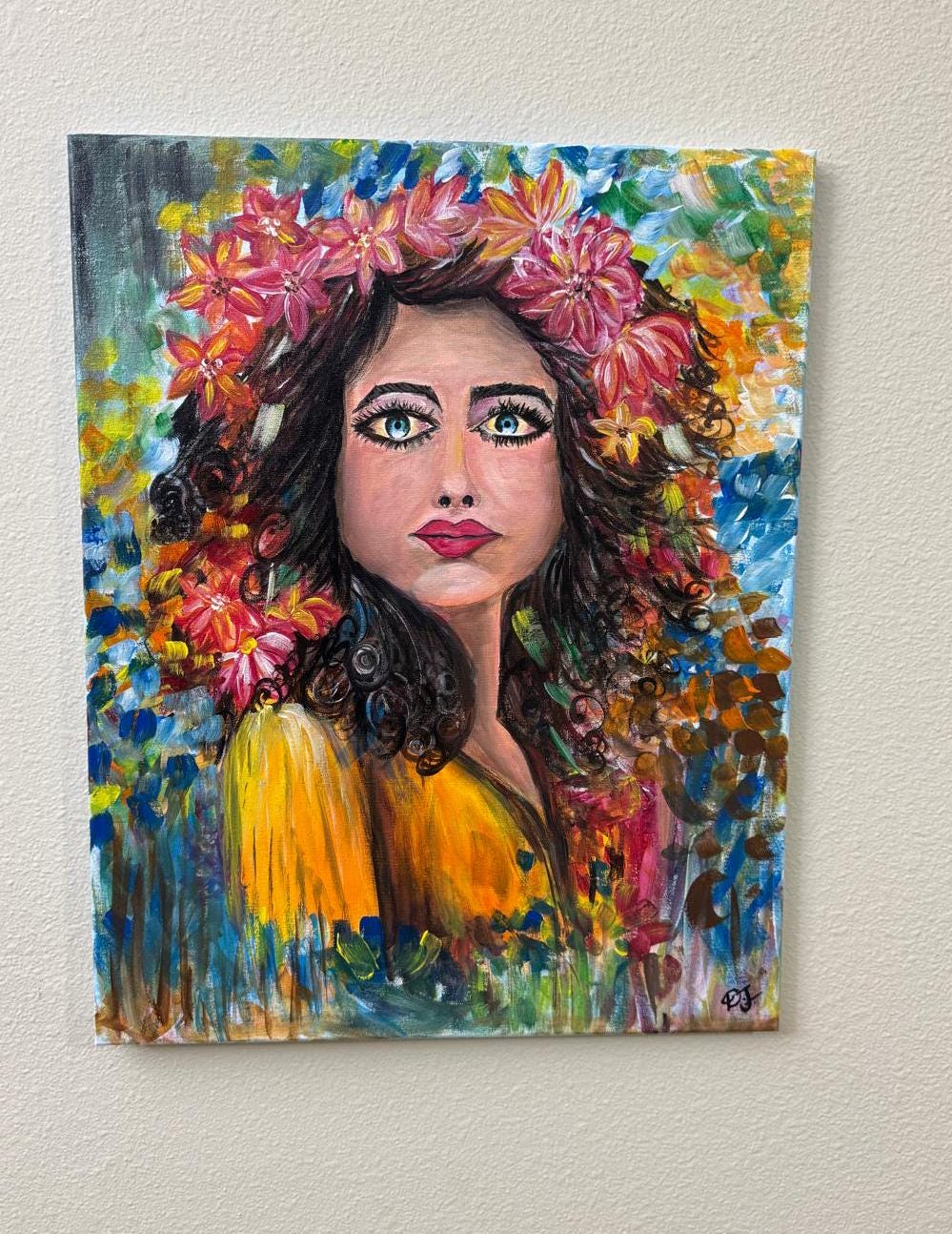 アート・デザイン・音楽 Visionaire 29 woman Floral Woman Portrait, Acrylic Painting on Canvas (16 X 20) - Etsy
