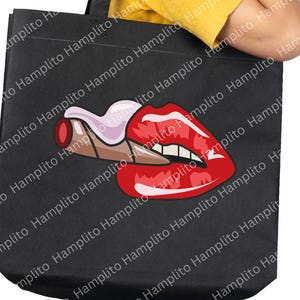 Mouth with cigarette design, svg sticker
