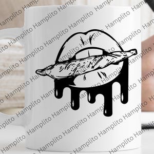 Open Mouth Weed SVG | Cannabis Lips Design | Weed Lover Sticker SVG | Bold Marijuana Cut File for Cricut