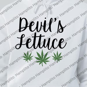 Der Teufel ist Jettuce Design, SVG-Aufkleber, Unkrautblumendesign