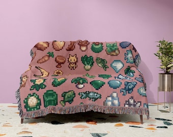 Stardew Valley Blanket, Stardew Blanket, Stardew Cozy Woven Blanket, Cozy Gamer Gift