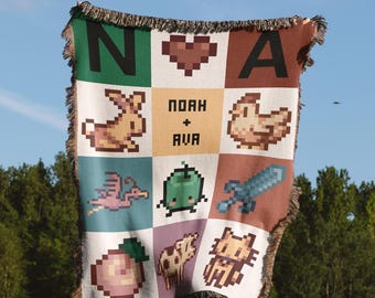 Stardew Valley Blanket, Stardew Valley Gift, Personalized Stardew Blanket, Stardew Custom Gift, Junimo Stardew