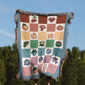 Stardew Valley Blanket, Stardew Blanket, Stardew Cozy Woven Blanket, Cozy Gamer Gift