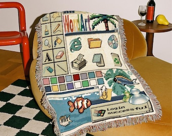 MS Paint Woven Blanket, 2000s Aesthetic, Early 2000s Nostalgia, Frutiger Aero, YK2 Cybercore, 90s Nostalgia, Vaporwave