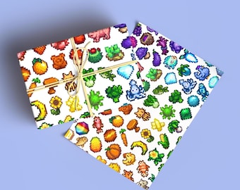 Stardew Valley Wrapping Paper, Stardew Valley Gift Wrap, Stardew Valley Birthday, Cozy Gamer Gift, Stardew Gift