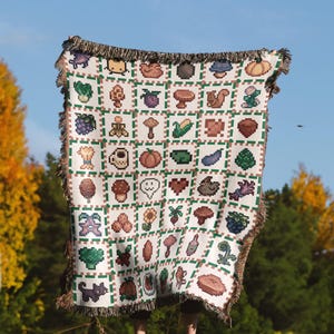 Stardew Valley Blanket, Stardew Blanket, Stardew Cozy Woven Blanket, Cozy Gamer Gift, Stardew Fall Decor, Spooky Season Gift