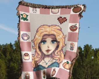 Stardew Valley Blanket, Stardew Blanket, Stardew Haley, Stardew Bachelorette, Stardew Cozy Woven Blanket, Cozy Gamer Gift, Stardew Gift