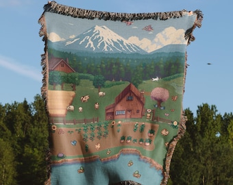 Stardew Valley Blanket, Stardew Blanket, Stardew Cozy Woven Blanket, Cozy Gamer Gift