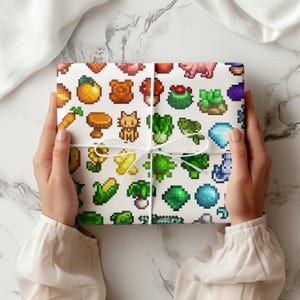 Stardew Valley Wrapping Paper, Stardew Valley Gift Wrap, Stardew Valley Birthday, Cozy Gamer Gift, Stardew Gift
