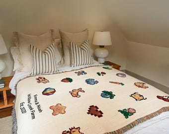 Regalo personalizado de Stardew Valley, manta personalizada de Stardew, manta de Stardew Valley, regalo para parejas