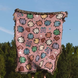 Stardew Valley Decke, Stardew Decke, Junimo Decke, Stardew gemütliche gewebte Decke, gemütliches Gamer Geschenk