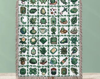 Stardew Valley Blanket, Stardew Blanket, Stardew Valley Gifts, Cozy Gamer Gift, Green Gaming Decor