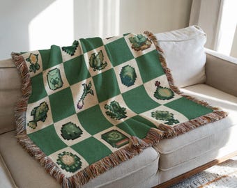 Stardew Valley Blanket, Stardew Blanket, Stardew Valley Gifts, Cozy Gamer Gift, Green Gaming Decor