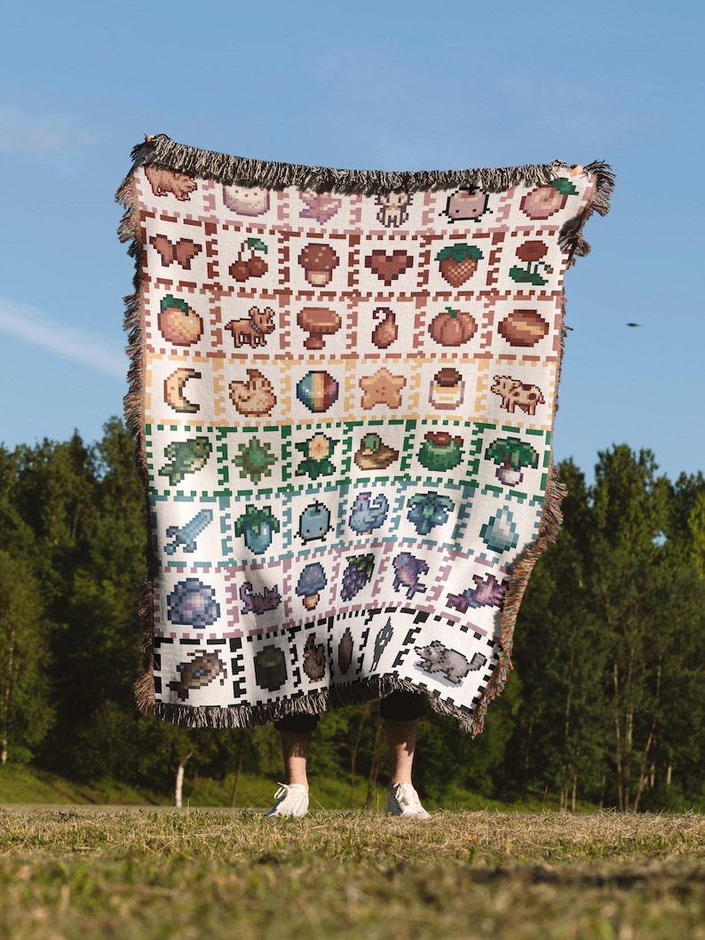 Stardew Valley Blanket, Stardew Blanket, Stardew Cozy Woven Blanket, Cozy Gamer Gift