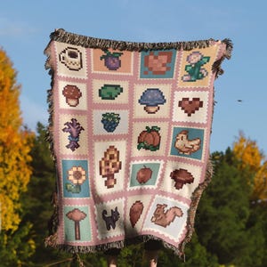 Stardew Valley Blanket, Stardew Blanket, Stardew Cozy Woven Blanket, Cozy Gamer Gift, Stardew Fall Decor, Spooky Season Gift