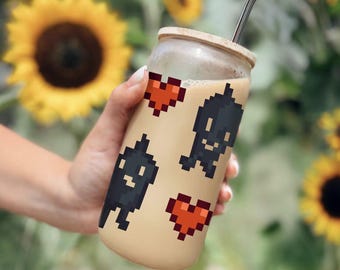 Stardew Valley Glass Sipper Cup, Krobus Stardew Valley, Stardew Gift, Cozy Gamer Gift, Stardew Valley Gift