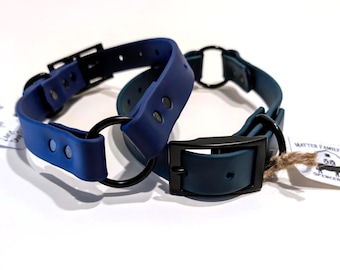 Coleira para cães em biothane com argola central - Durável, impermeável e com ajuste personalizado.