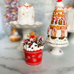 Candy Cane Lane Red Gingerbread Cupcake Table Decor