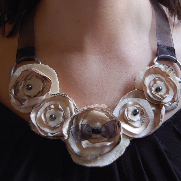 To the Nines EcoFriendly Cream Bib Necklace