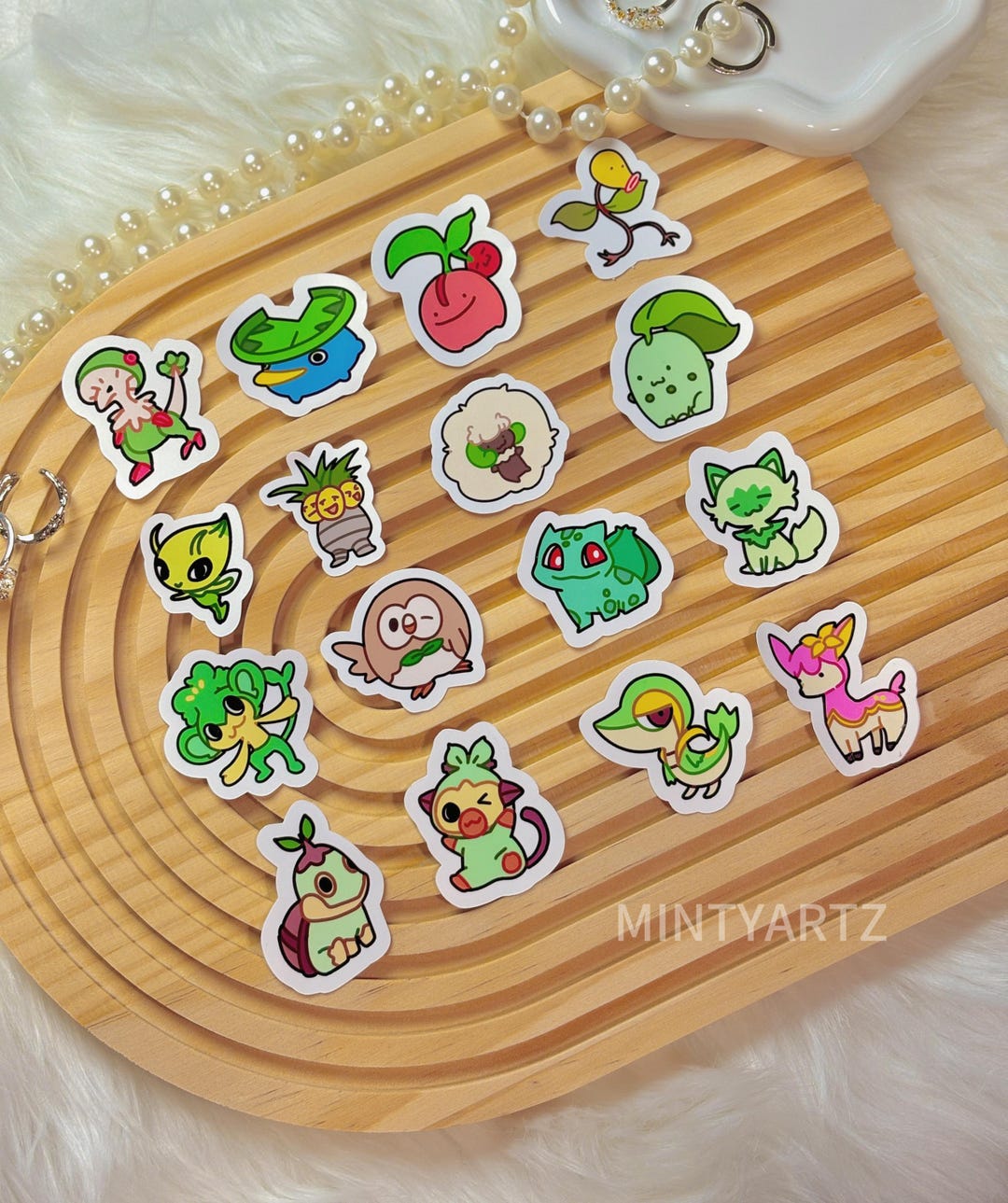Mini Poke Stickers| Grass Type - Etsy