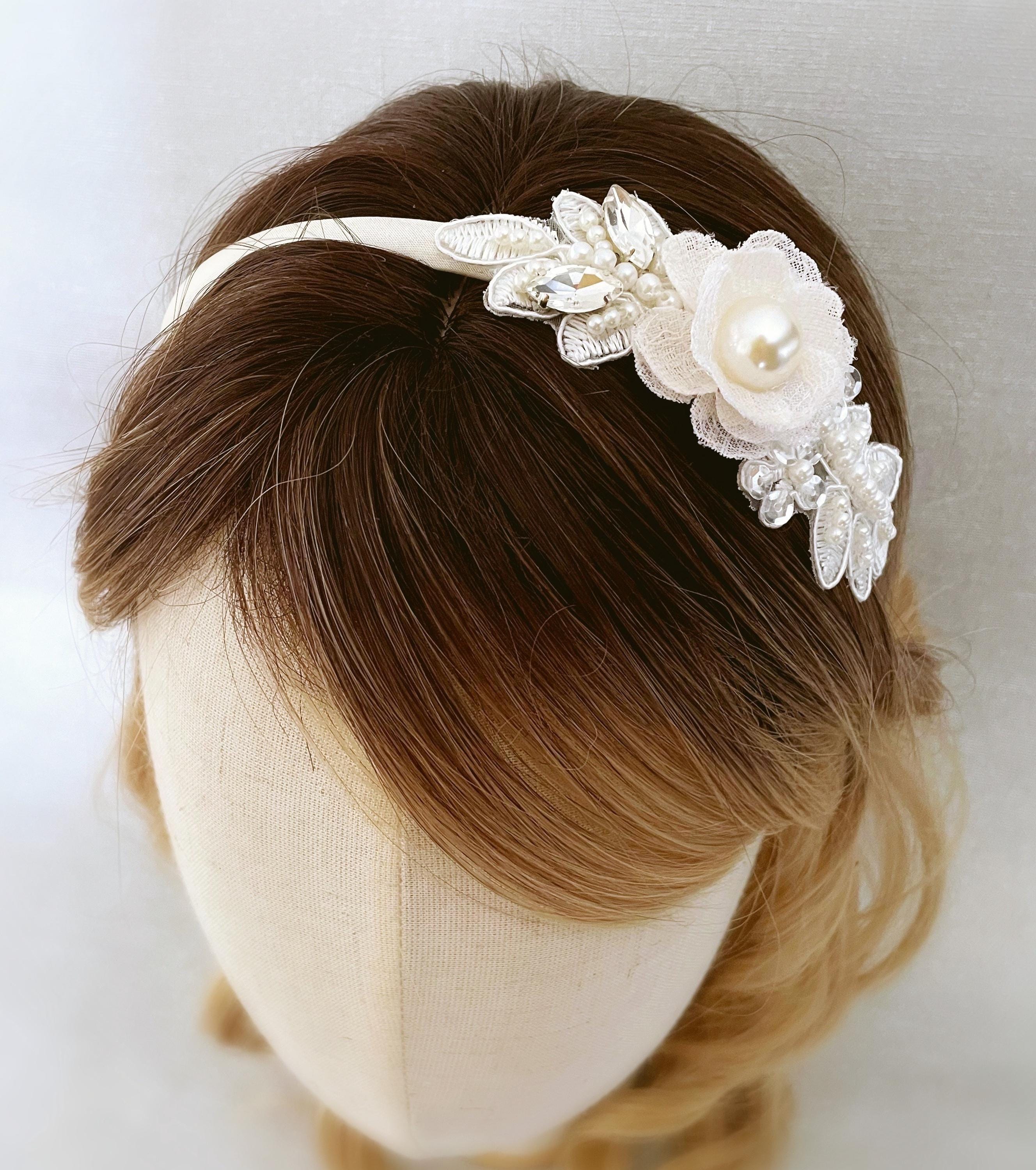 Pearl Flower Girl Headband, Holy Communion Alice Band, Bridal