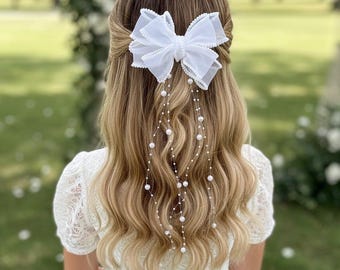 Hårrosett med pärltofsar: Nattvard, Blomsterflicka, Brudhåraccessoar