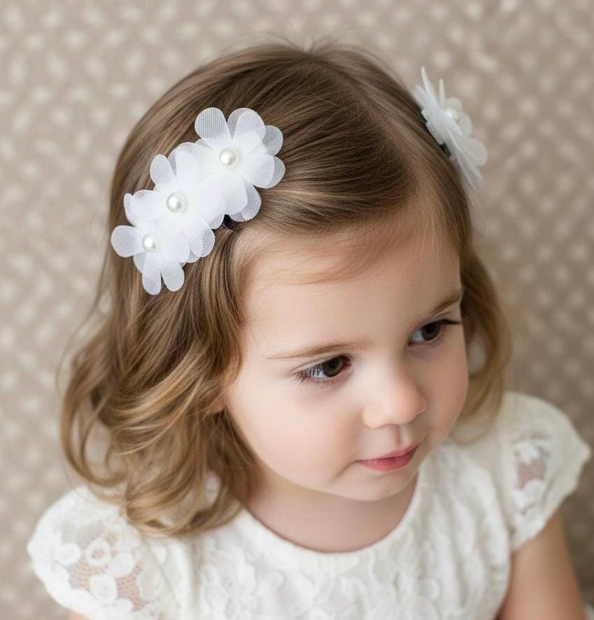 Pearl & Daisy Hair Clip Set — Cream and White Statement Hair Accessories Ivory and Co Pearl Blossom Statement Pearl Cluster Hair Clip main image 3