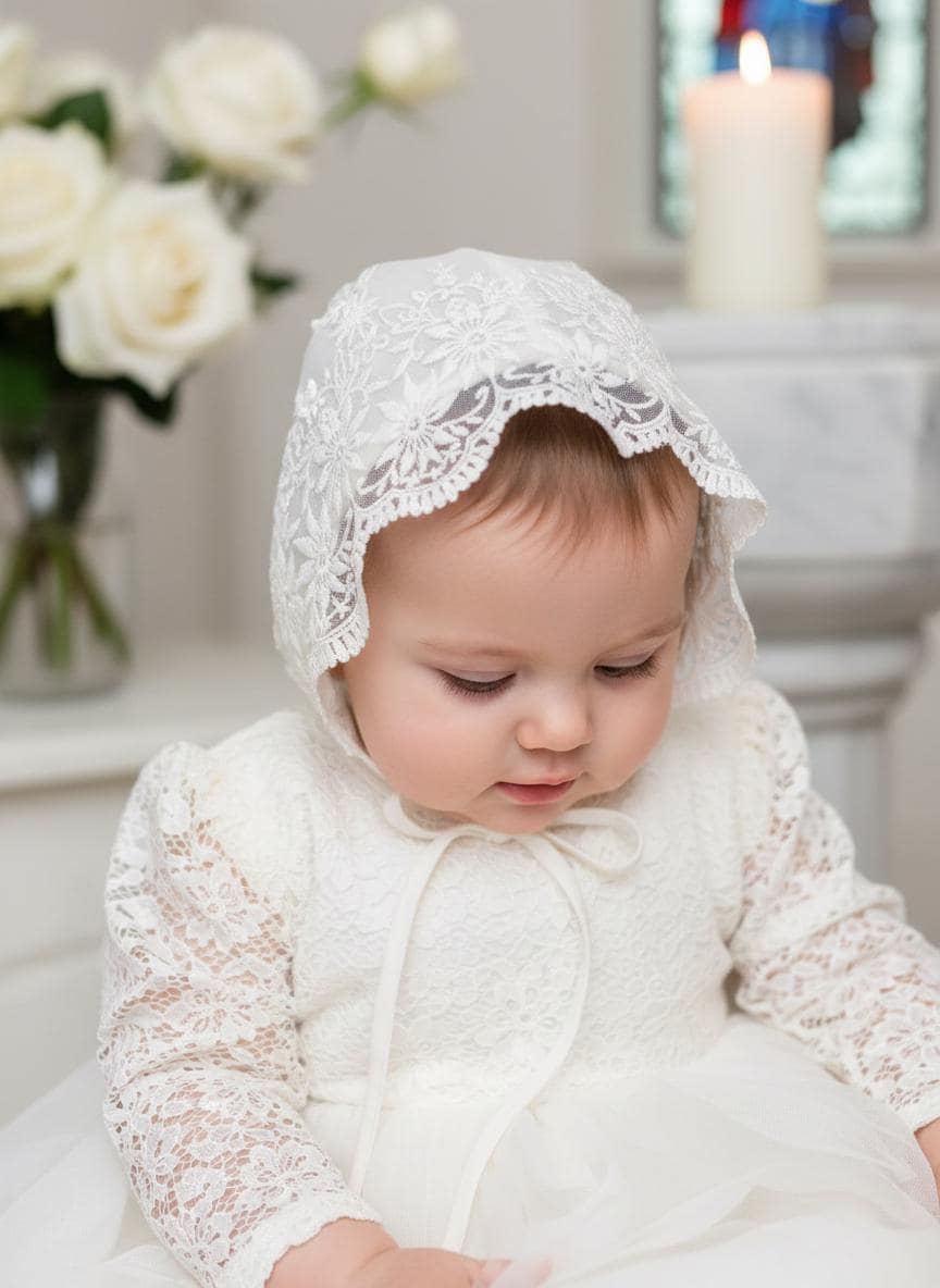 Chapeau Bonnet Blanc Pour Bébé 6-12 Mois Avec Bordure Dentelle Rose Ou Blanche - Neuf Avec étiquettes