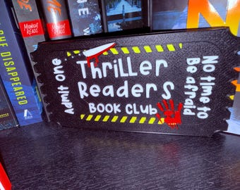 Letrero de estantería de Thriller