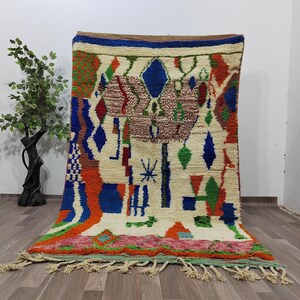 Custom Fabulous Boujad Rug, Authentic Moroccan Rug, Azilal rug, Abstract Multicolored Carpet, Handmade Moroccan Rug, Bohemian rug