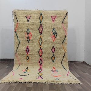 Beni ourain rug- Authentic Moroccan Rug- Custom Beni Ourain rug- Beni Rug- Large Moroccan Rug- White& Black Rug- Custom rug