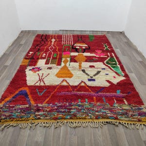Custom Beni Ourain Rug - Yellow Striped Rug - Moroccan Wool Area Rug - Berber Carpet - Handmade Modern Decor Rug - Yellow Morrocan Rug