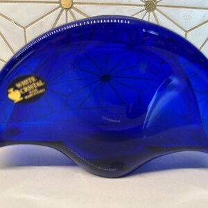Serviettenhalter aus weißem Kristall-Kobaltblau-Glas – Made in Italy