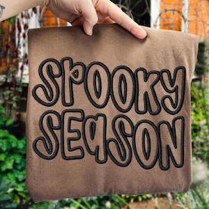Spooky Season Embroidery Download, Faux Embroidery Halloween PNG, Faux Embroidery Design PNG, Digital Download PNG