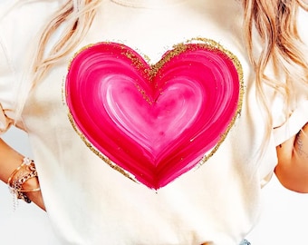 Retro Valentine Heart PNG: Brushstroke Love Design (Digital Download)