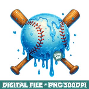 Baseball Drip PNG: Sublimation Design for Shirts (Digital Download