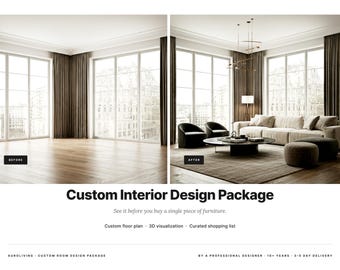 Custom Room Design Package | 2D Floor Plan, 3D Room Visualization, Furniture Layout & Shopping List