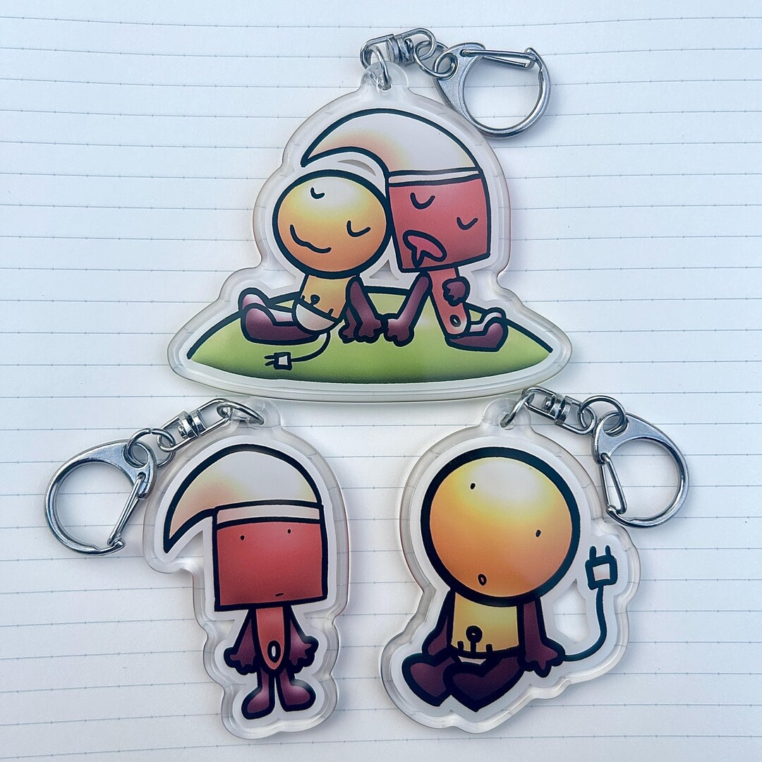 Inanimate Keychains Lightbulb & Paintbrush Silly Acrylic Keychains | Inanimate Insanity - Etsy