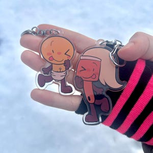 Lightbulb & Paintbrush matching acrylic keychains | Inanimate Insanity