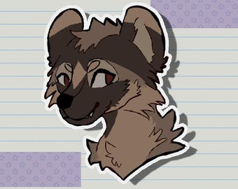 Hyena Headshot Sticker | Furry Fandom